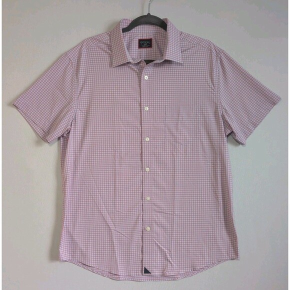 UNTUCKit Shirt Mens Large Slim Fit Button Down Plaid Short Sleeve Single Pocket - Picture 1 of 11
